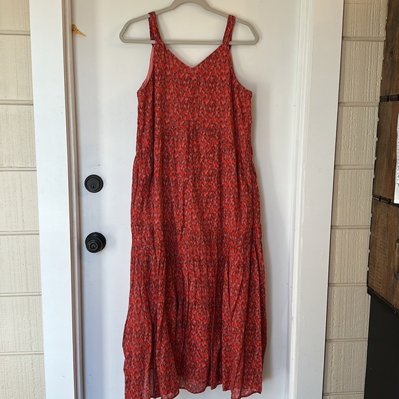 Joie Maxi tiered sleeveless boho cottagecore pink red Dress medium - Picture 7 of 7
